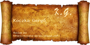 Koczka Gergő névjegykártya